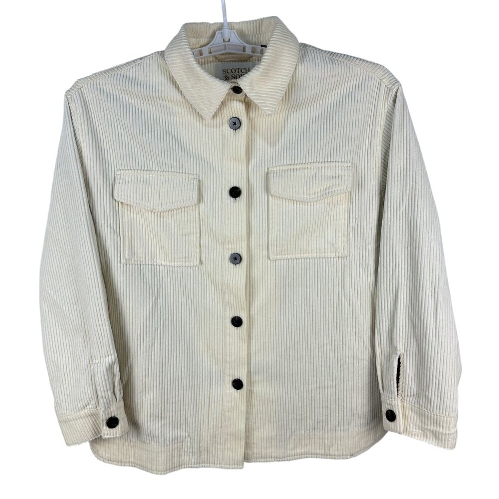 Scotch & Soda Womens Corduroy Button-Up Jackets Size XL Cream New